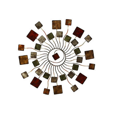 Adolfo Metal Circle of Squares Wall Art 32"
