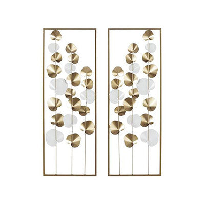 Set of 2 Floral Metal Wall DÃ©cor 12"W x 34"H