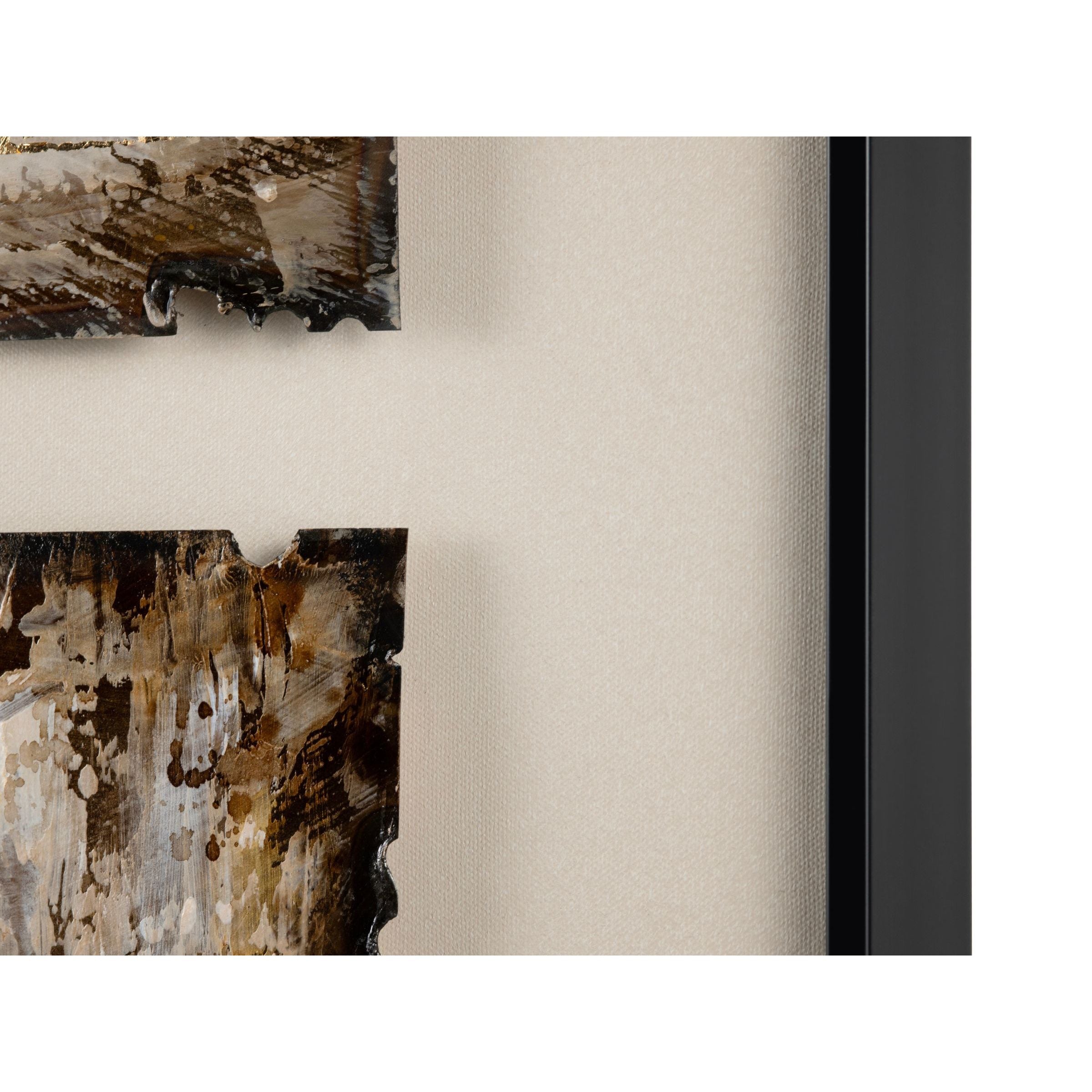 Set of 2 Painted Metallic Textures Framed Wall Decor 31"W x 31"H