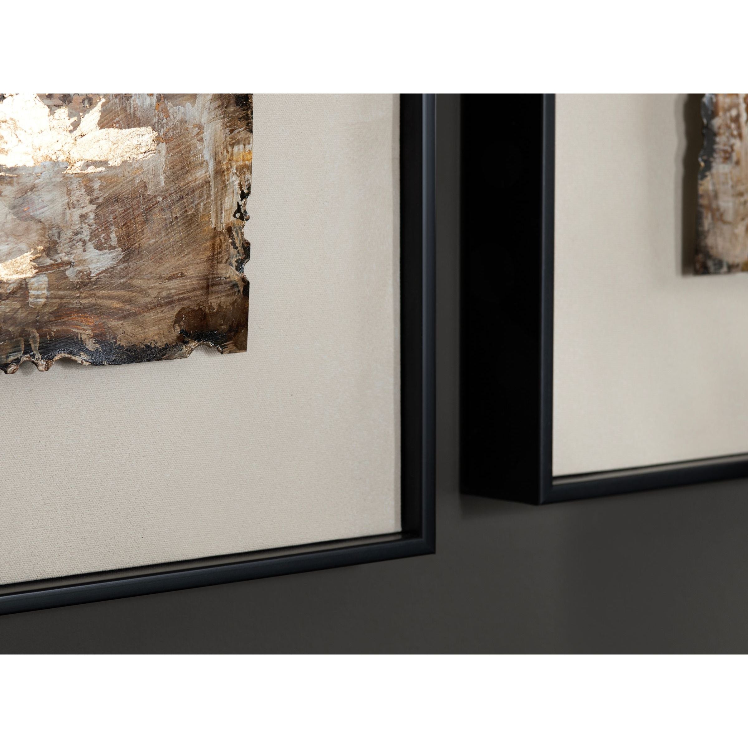 Set of 2 Painted Metallic Textures Framed Wall Decor 31"W x 31"H