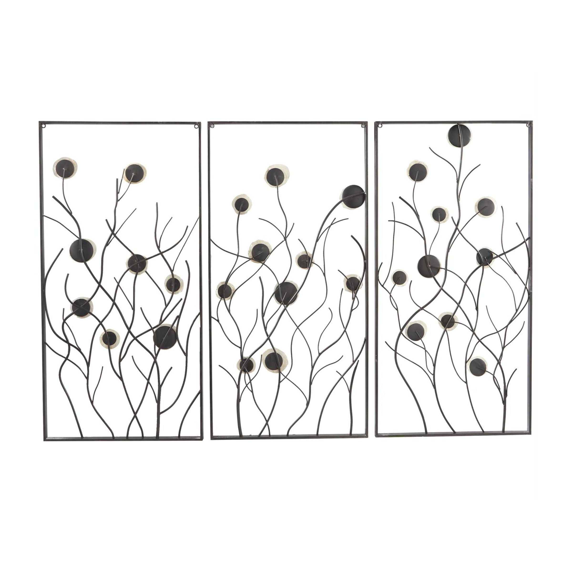 Capiz Shell Metal Floral Wall Art 20"W x 40"H