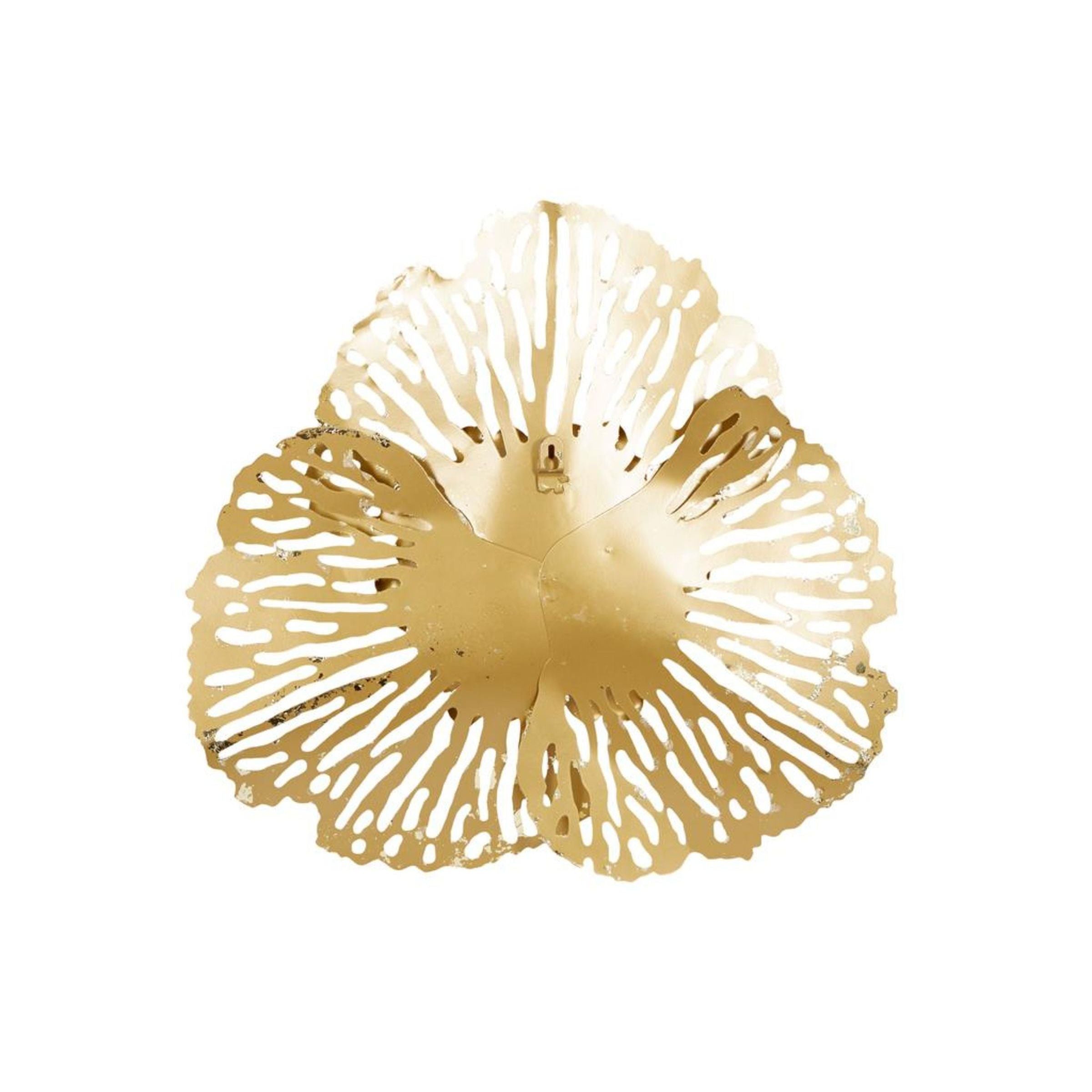 Set of 3 Gold Metal Flowers Wall Decor 18/24/29"H