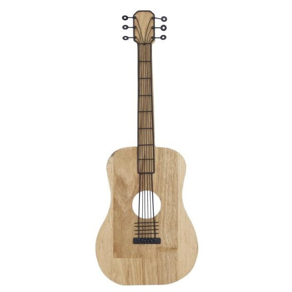 Wood Guitar Wall Decor 12"W x 31"H