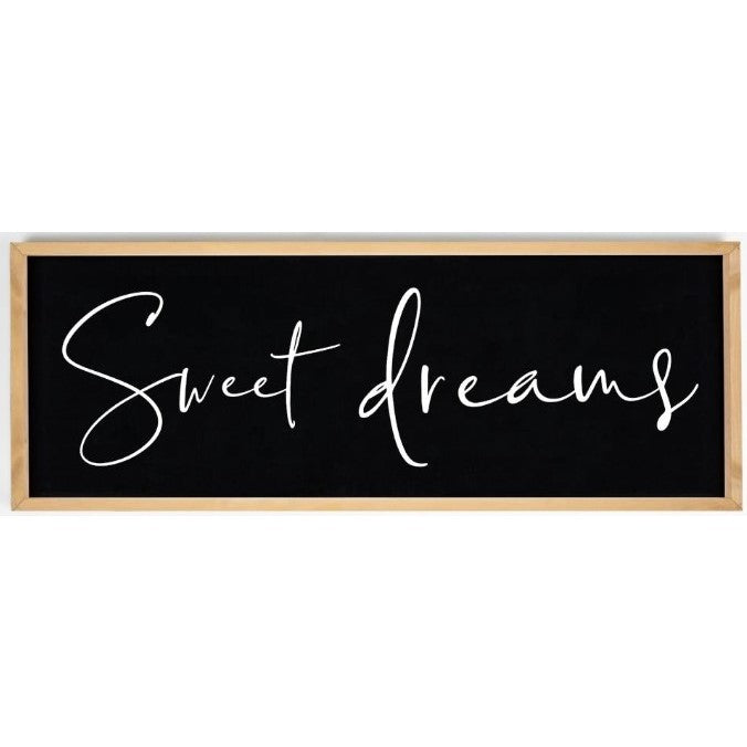 Black and White Wood Sweet Dreams Art 47"W x 17"H