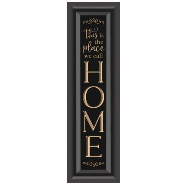 Black and Cream Wood Carved We Call Home Art 12"W x 40"H