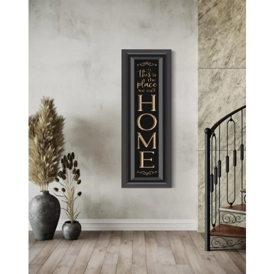 Black and Cream Wood Carved We Call Home Art 12"W x 40"H