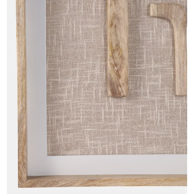 Wood and Fabric Abstract Wall Art 30"W x 36"H
