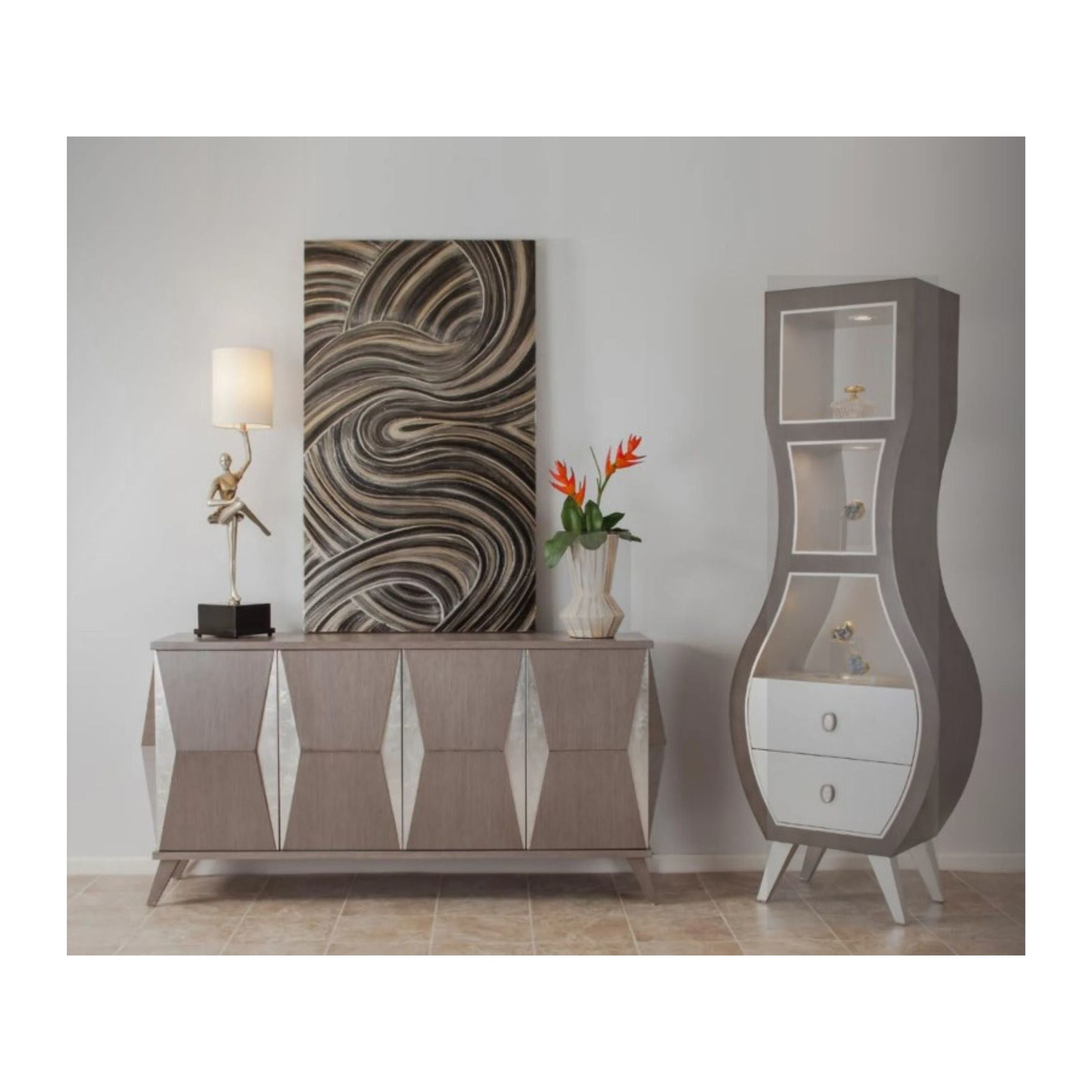 Bronze Wood Swirl Design Wall Decor 32"W x 54"H