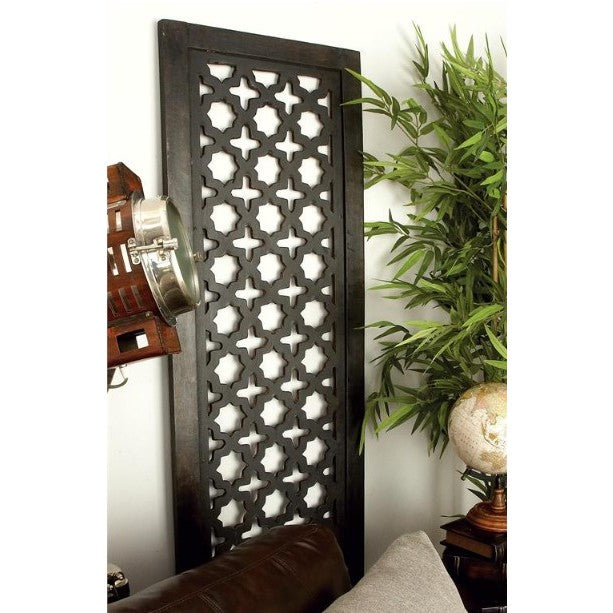 Black Ornamental Wood Wall Panel 20"W x 72"H