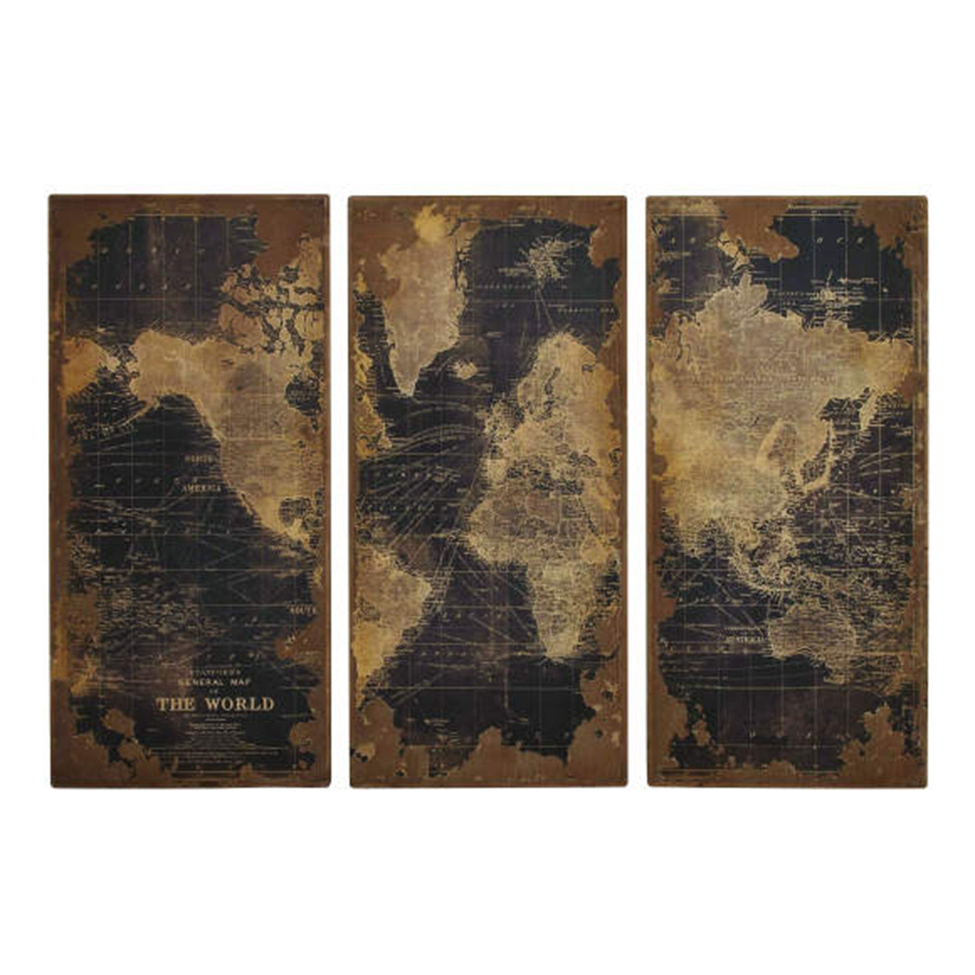 Set of 3 World Wall Panels 22"W x 47"H