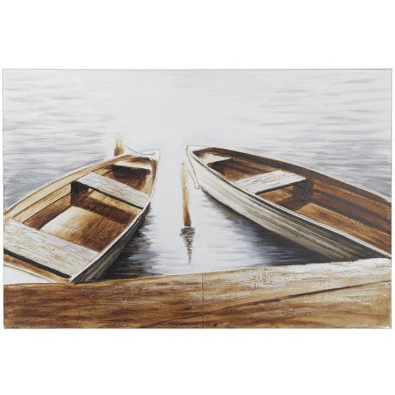 Row Boats Wood Art 47"W x 32"H