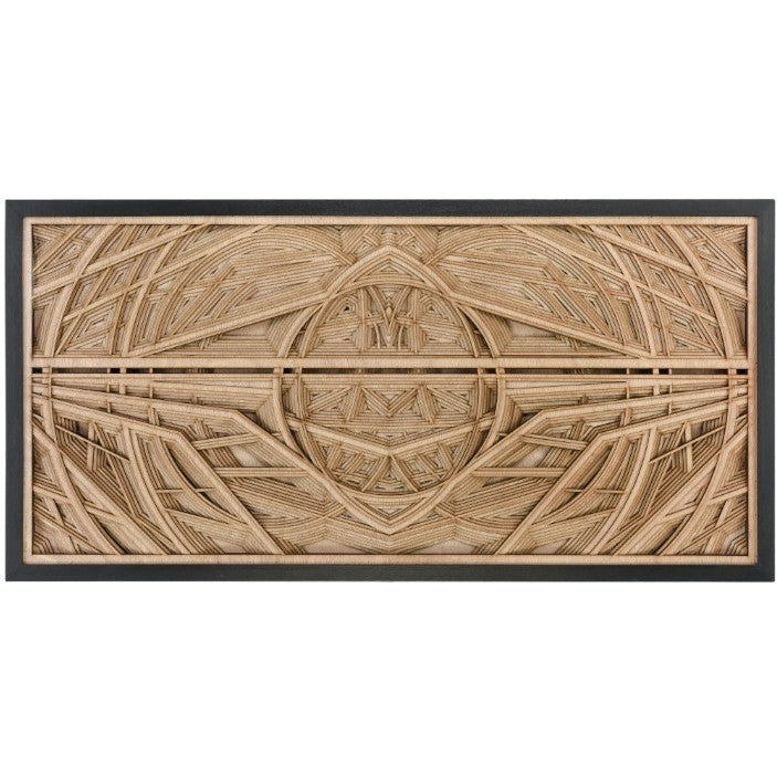 Dimensional Cut Wood Layers Framed Art 47"W x 24"H