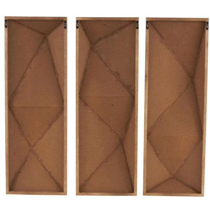 Set of 3 Wood Geo Wall Panel Art 12"W x 35"H