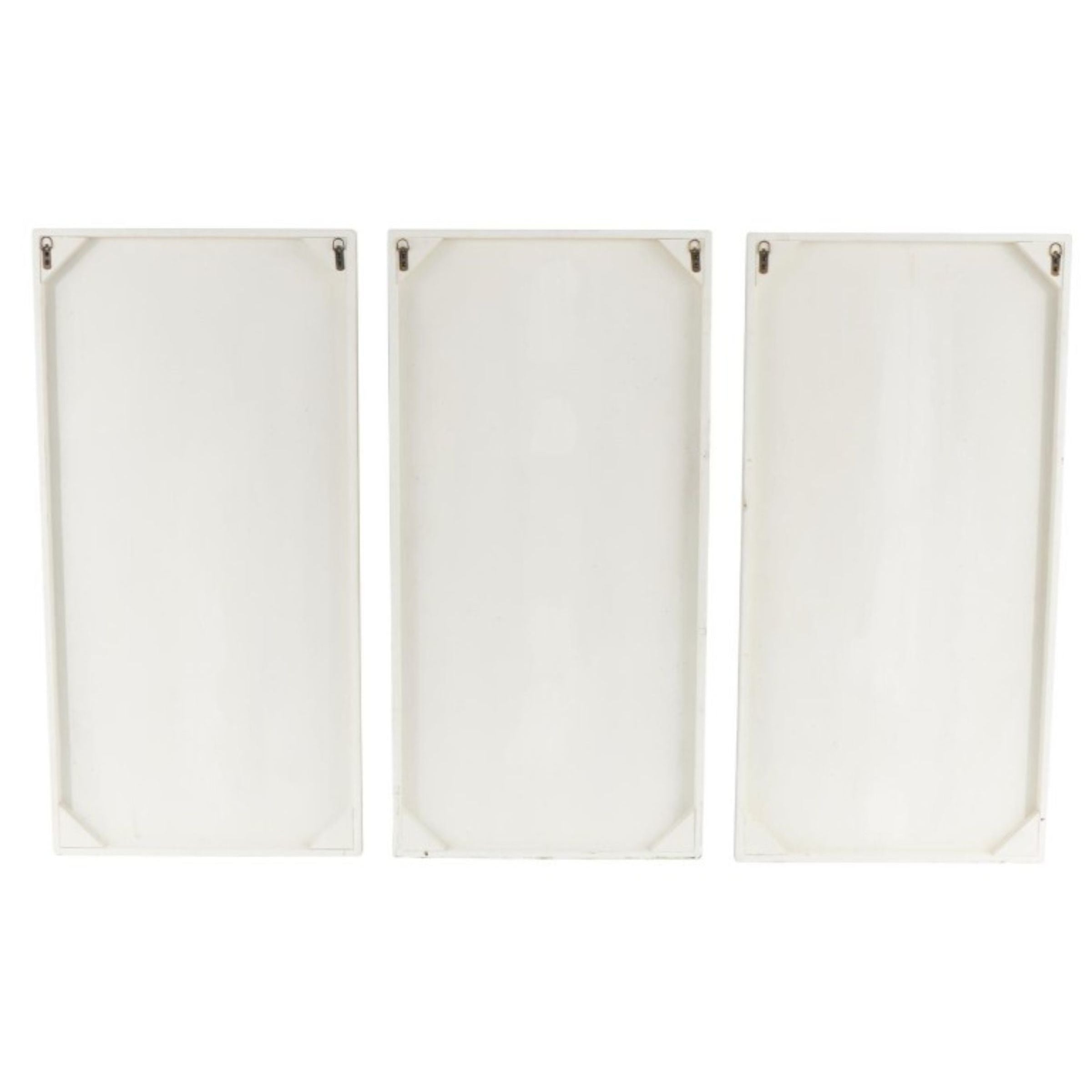 Set of 3 White 3D World Map Wall Art 24"W x 47"H