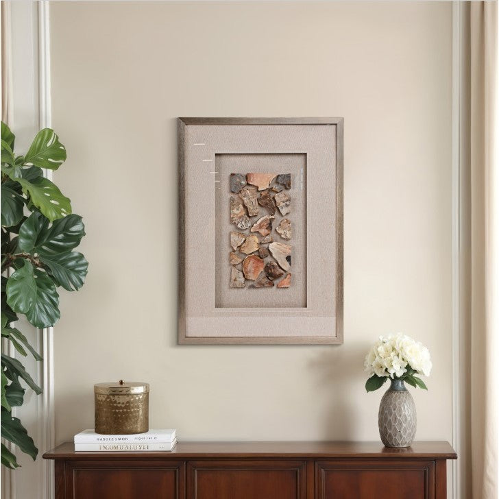 Petrified Stone Framed Wall Decor 20"W x 28"H