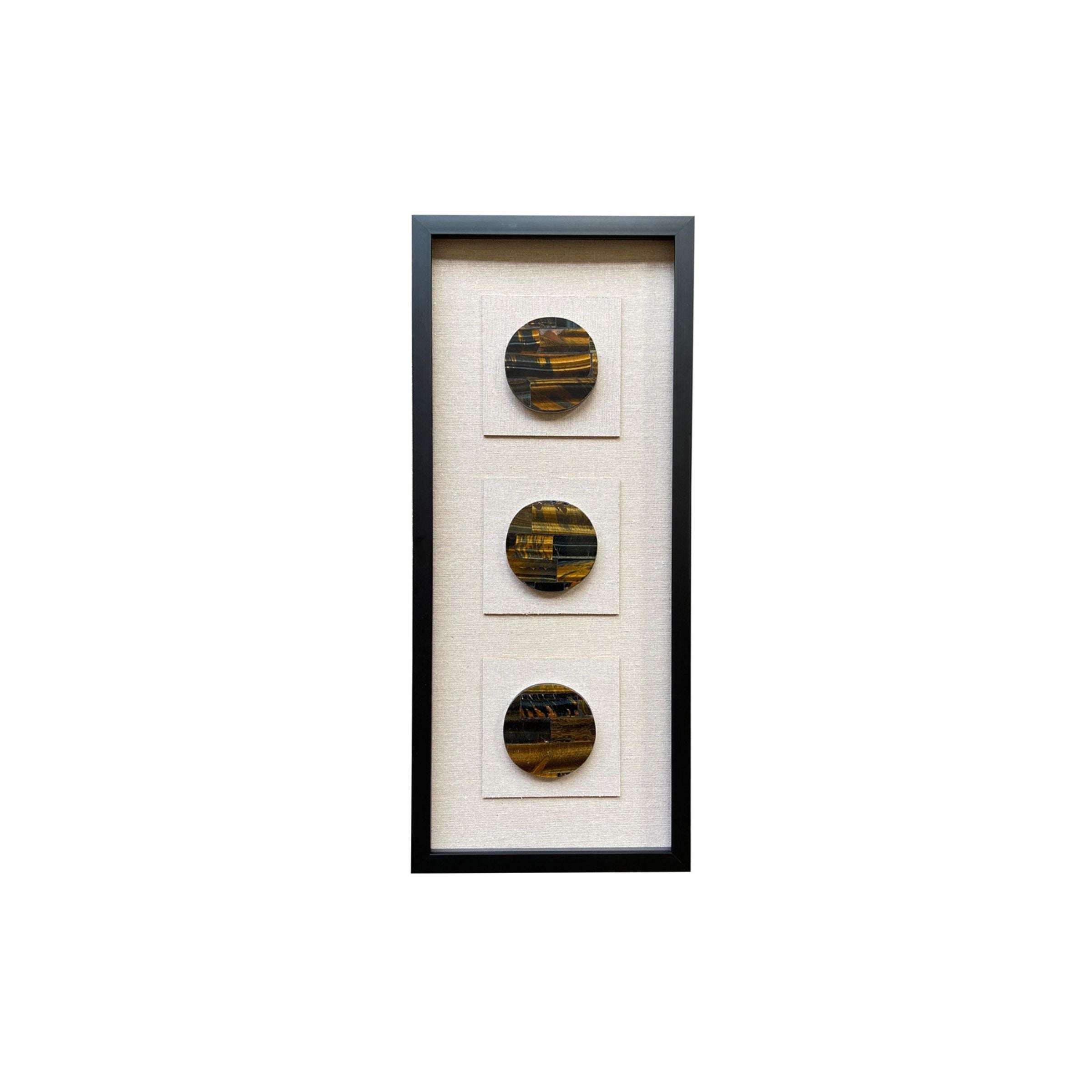 Tigers Eye Framed Shadow Box 12"W x 28"H