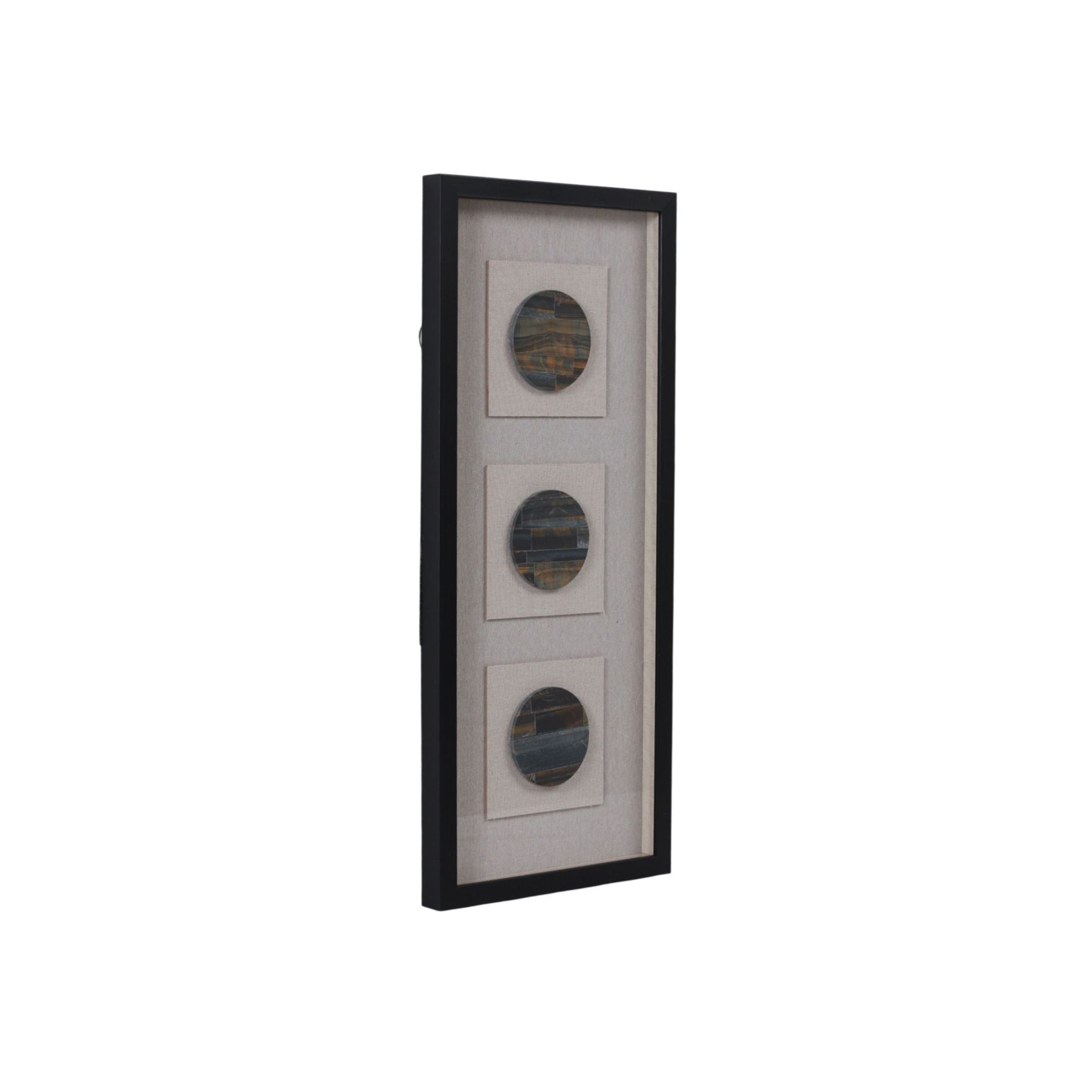 Tigers Eye Framed Shadow Box 12"W x 28"H