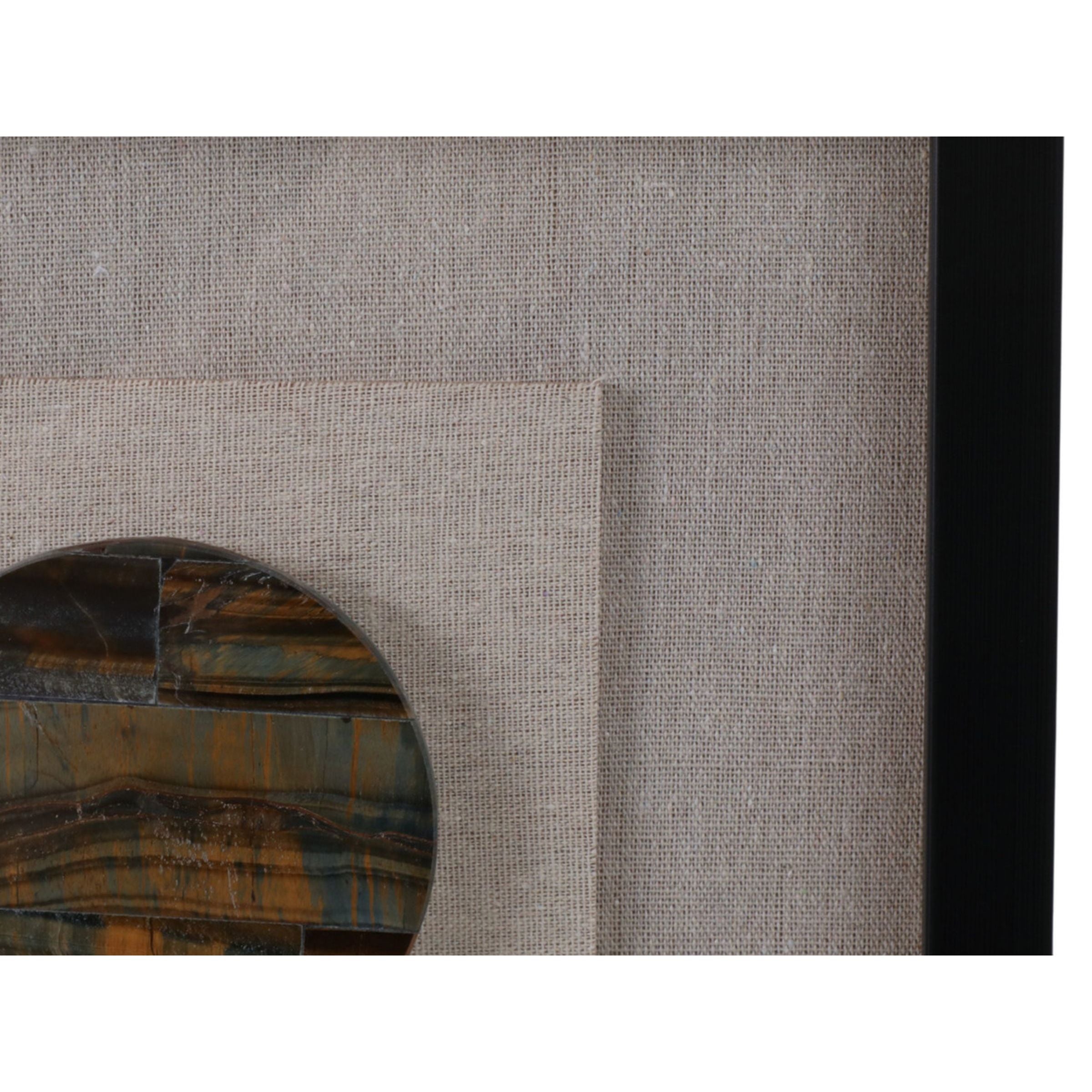 Tigers Eye Framed Shadow Box 12"W x 28"H