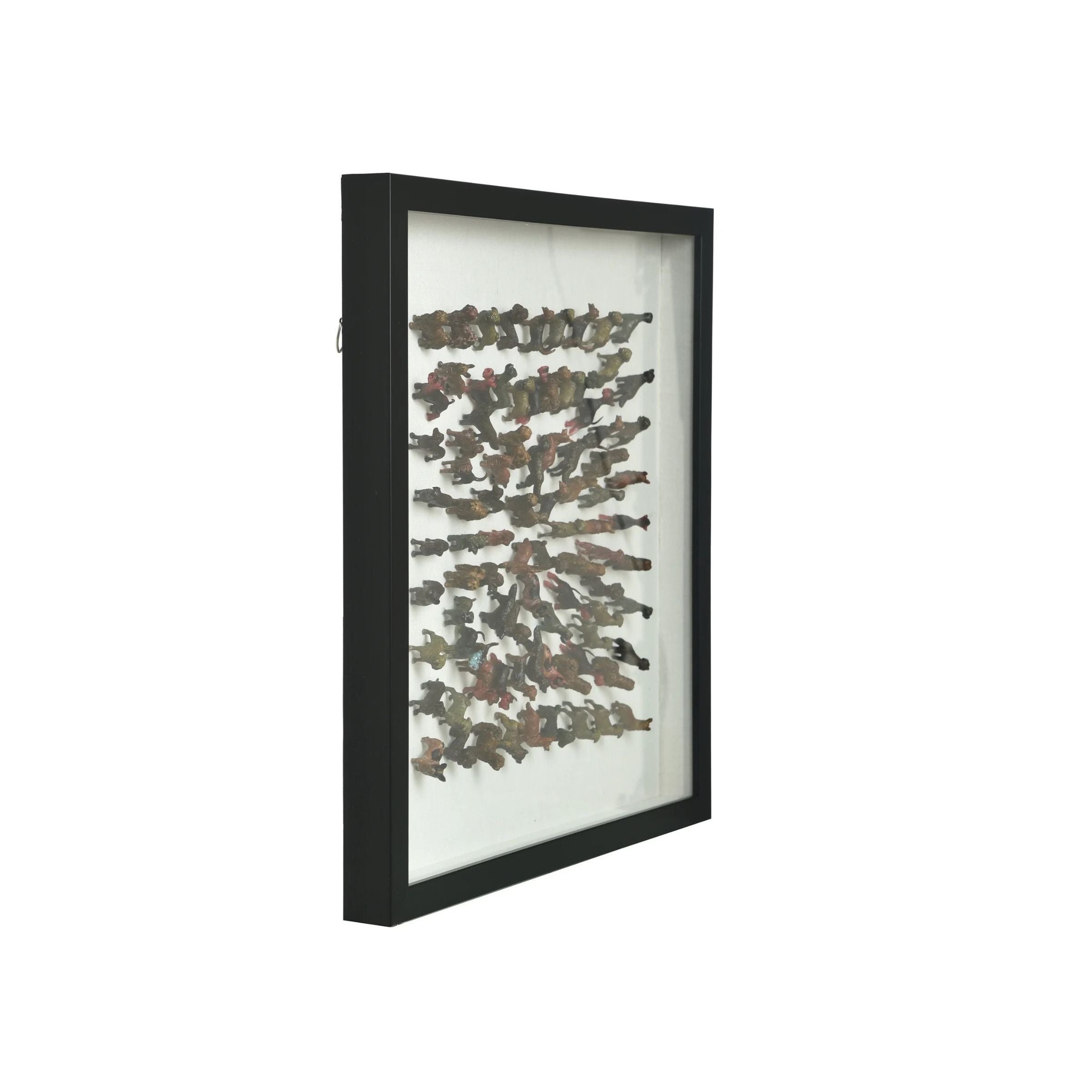 Dogs in Glass Shadowbox 24"W x 24"H