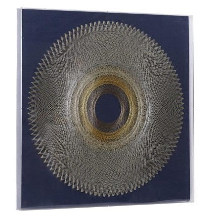 String Art On Blue Canvas with Acrylic Wall Art  36"W x 36"H