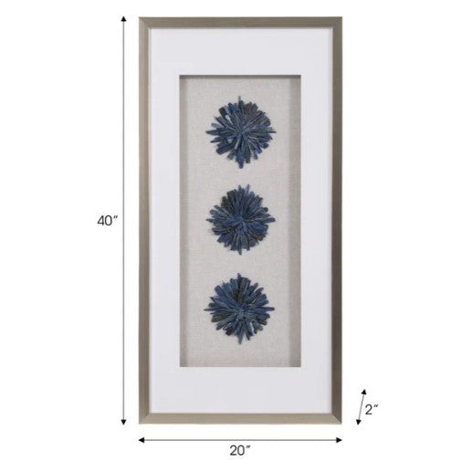 Blue Stone Framed Shadow Box 20"W x 40"H