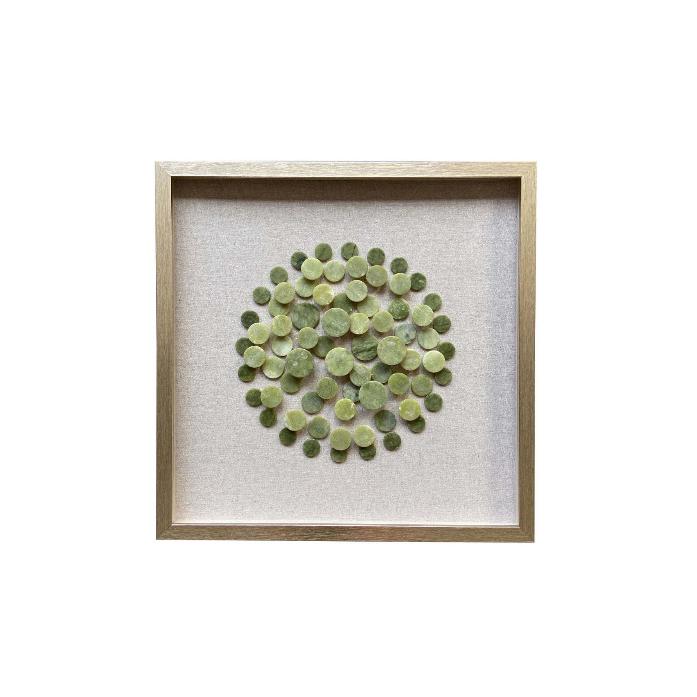 Green Stone Framed Shadow Box 20"W x 20"H