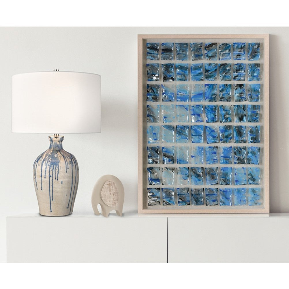 Blue Glass Framed Art 52"W x 37"H