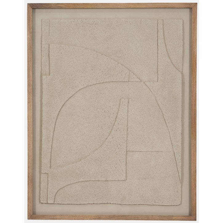 Tan Geo Paper Art Framed Wall Decor 39"W x 50"H