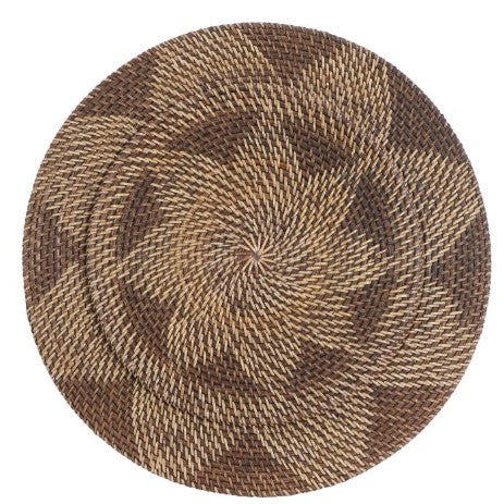 Set of 3 Brown Rattan Wall Plates 14/20/28" Rnd