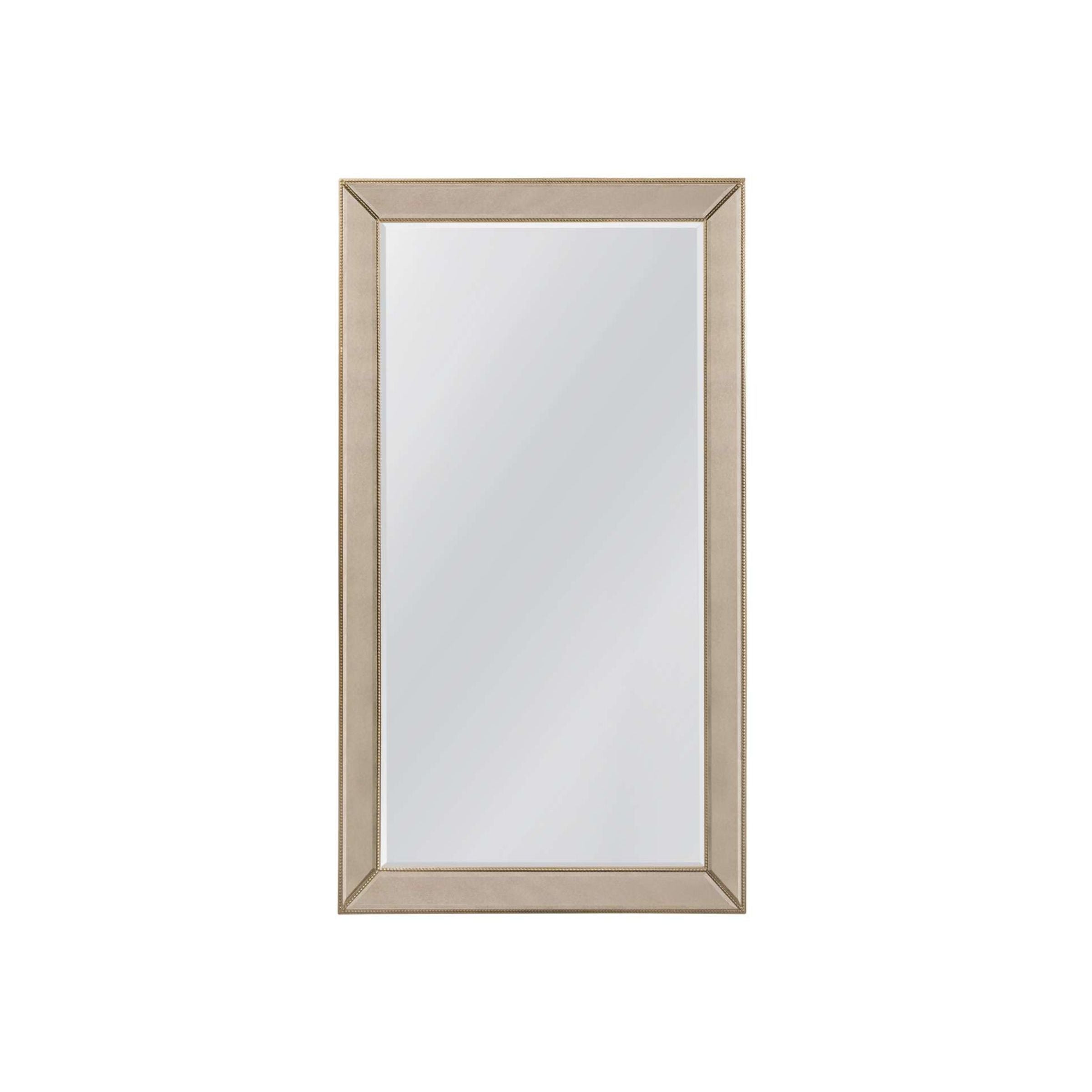 Antique Gold Beaded Beveled Leaner Mirror 32"W x 72"H