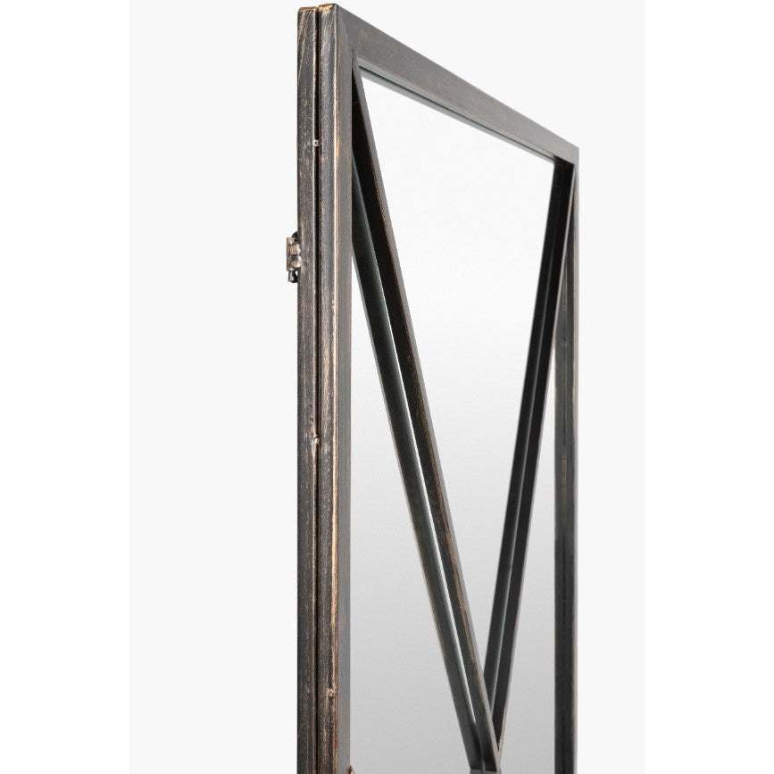 Black Metal X Wall Mirror 33"W x 55"L