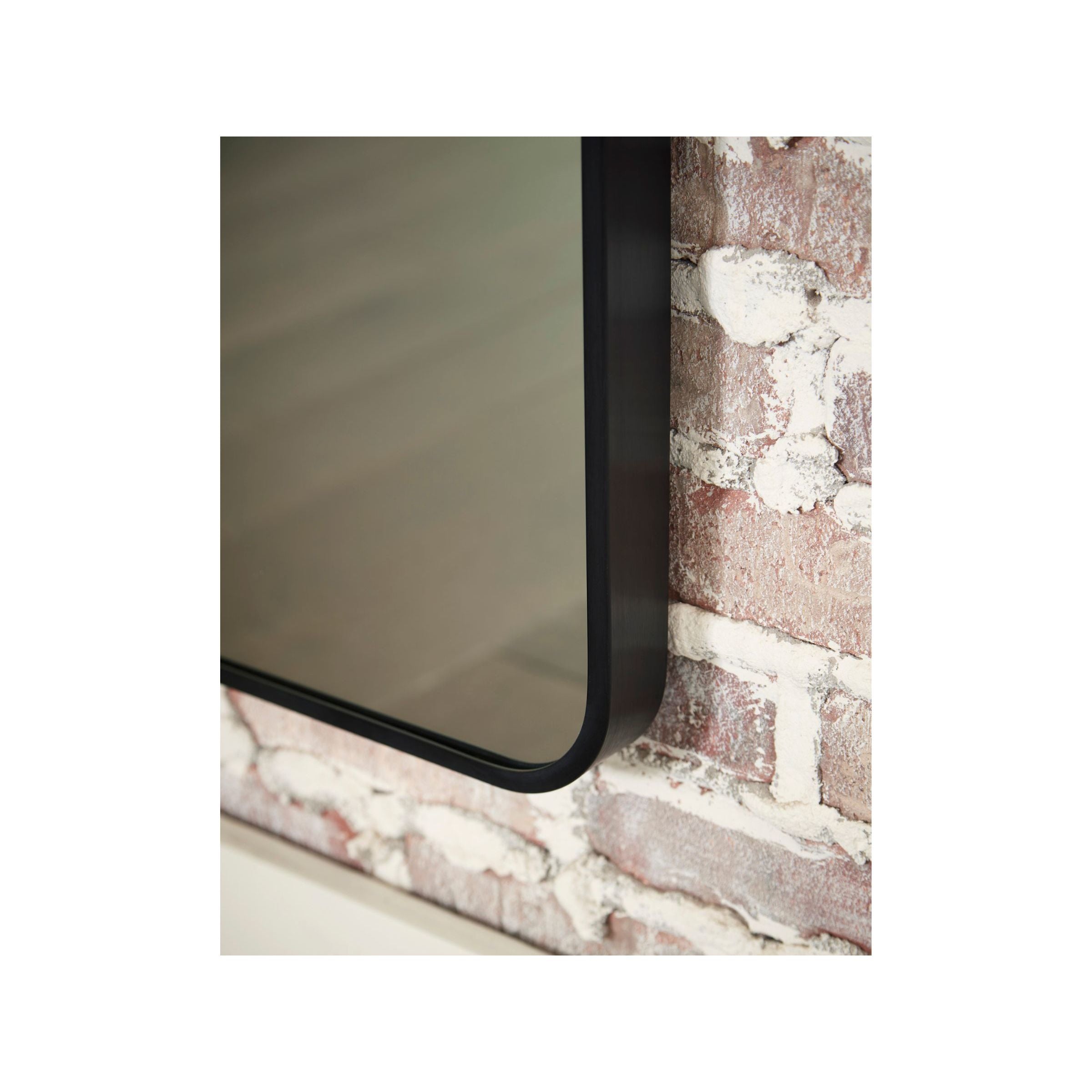 Black Metal Arch Leaner Mirror 30"W x 68"H