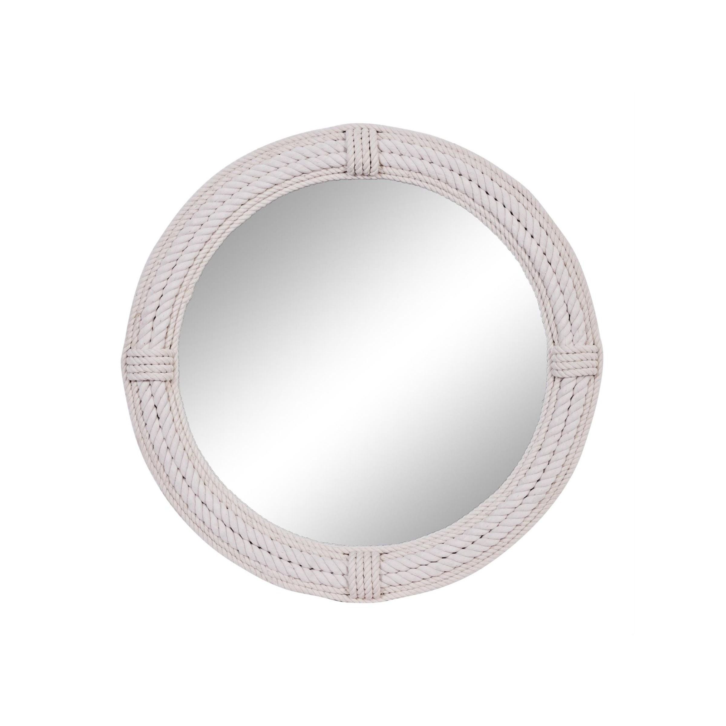 White Rope Wall Mirror 36" Round
