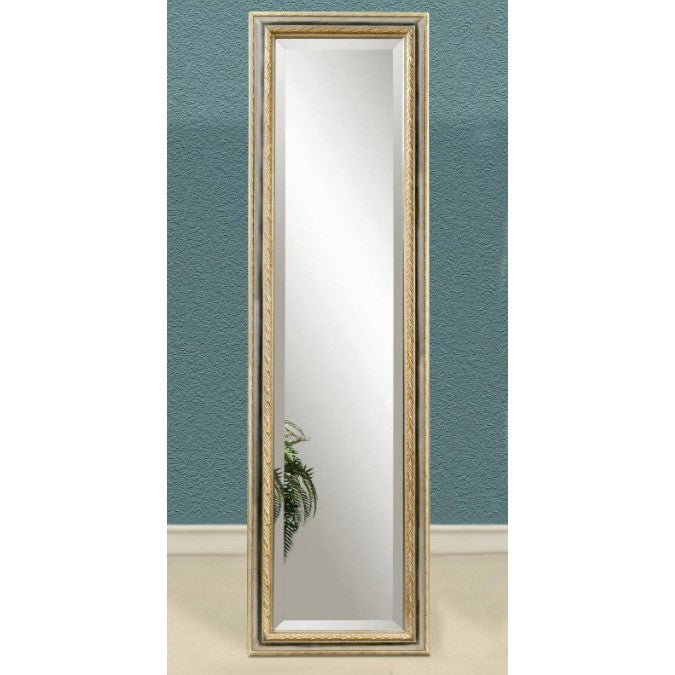 Silver and Gold Beveled Leaner Mirror 18"W x 64"H