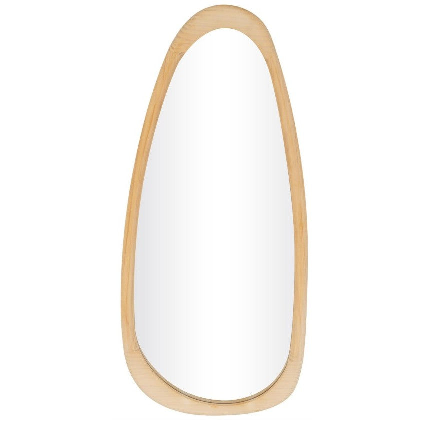 Wood Oval Wall Mirror 19"W x 42"H