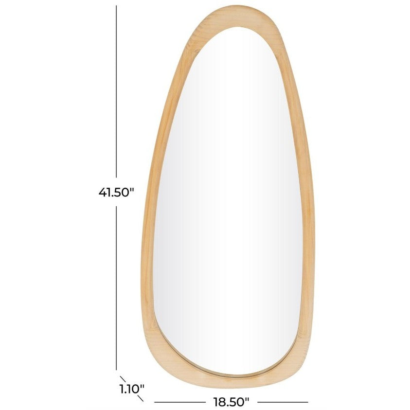Wood Oval Wall Mirror 19"W x 42"H