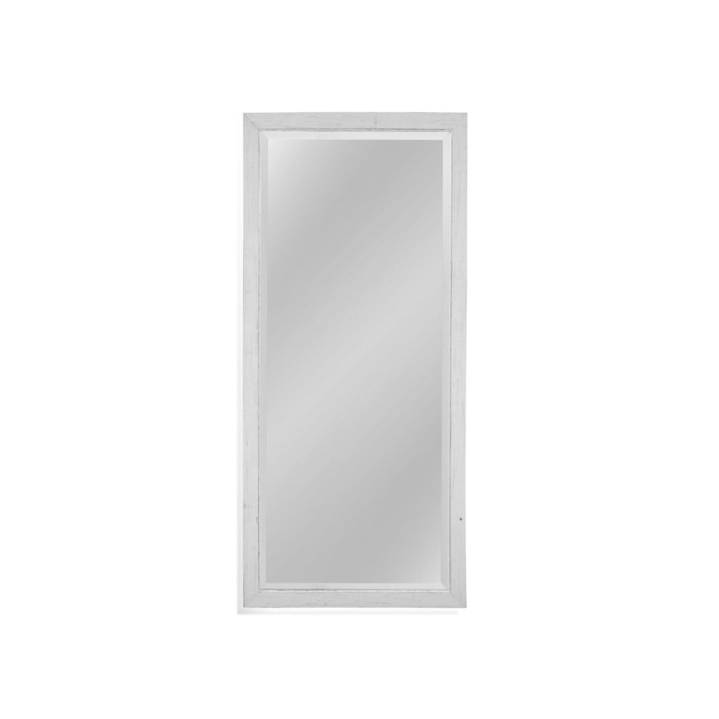 White and Silver Beveled Leaner Mirror 36"W x 78"H