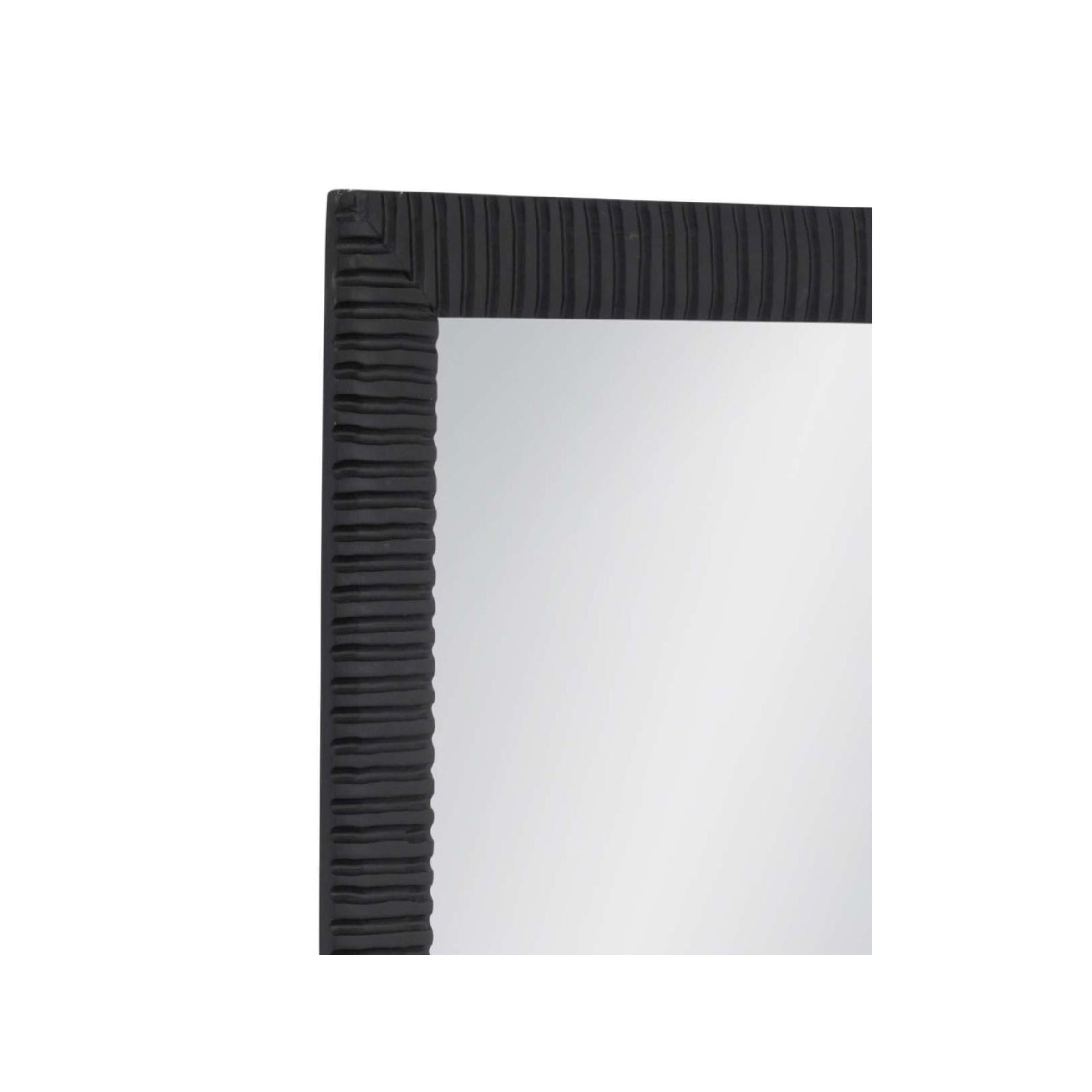 Matte Black Carved Frame Leaner Mirror 32"W x 72"H