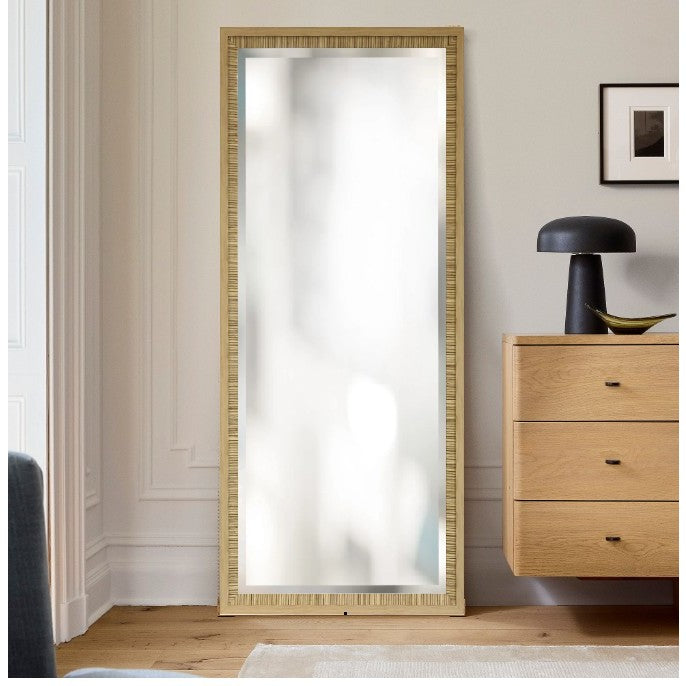 Reeded Natural Leaner Mirror 28"W x 62"H