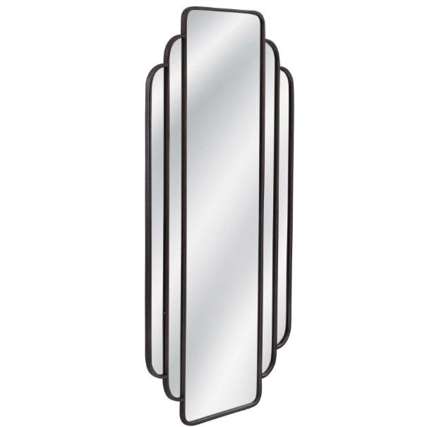 Black Metal Art Deco Leaner Mirror 35"W x 71"H