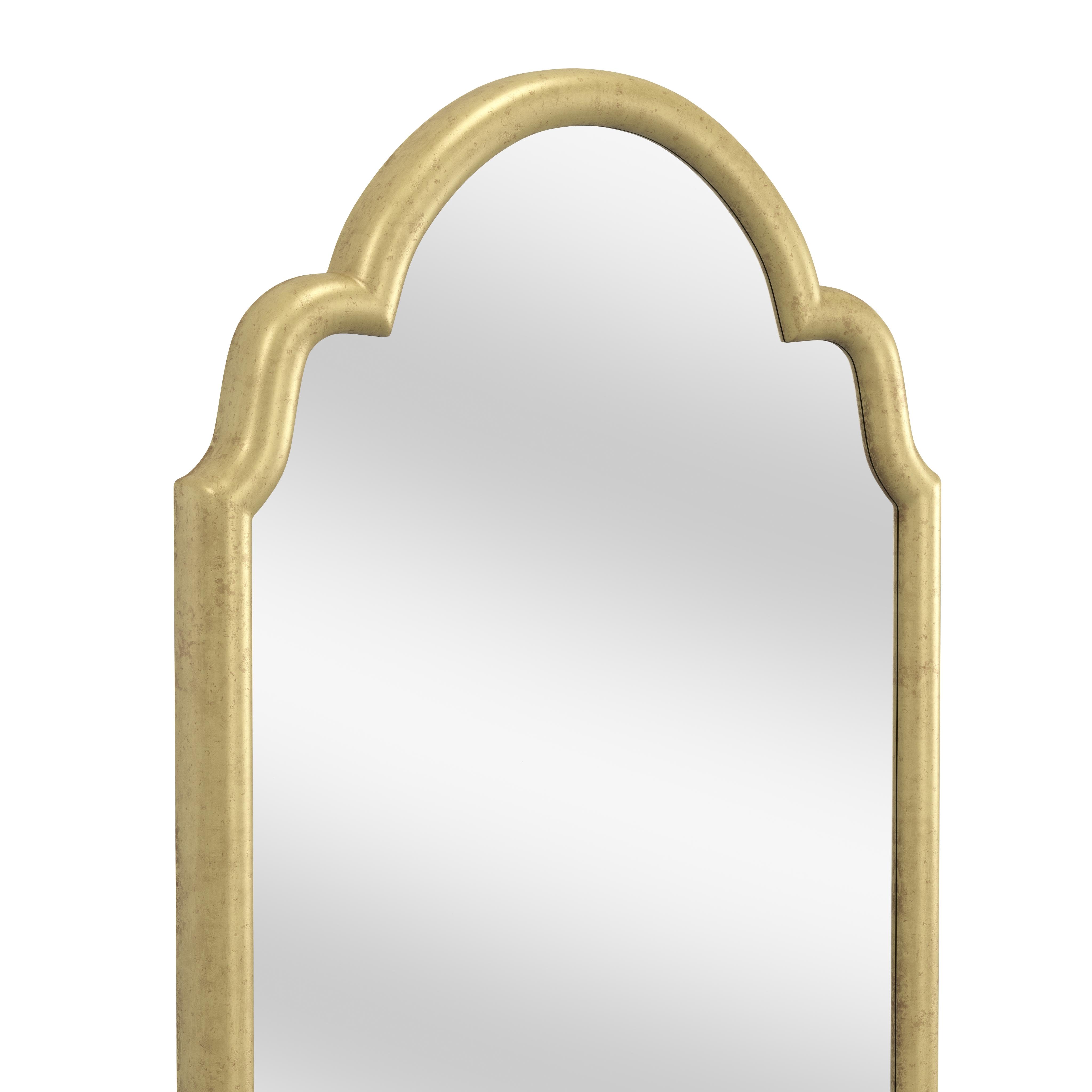 Antique Gold Wood Arched Leaner Mirror 24"W x 54"H