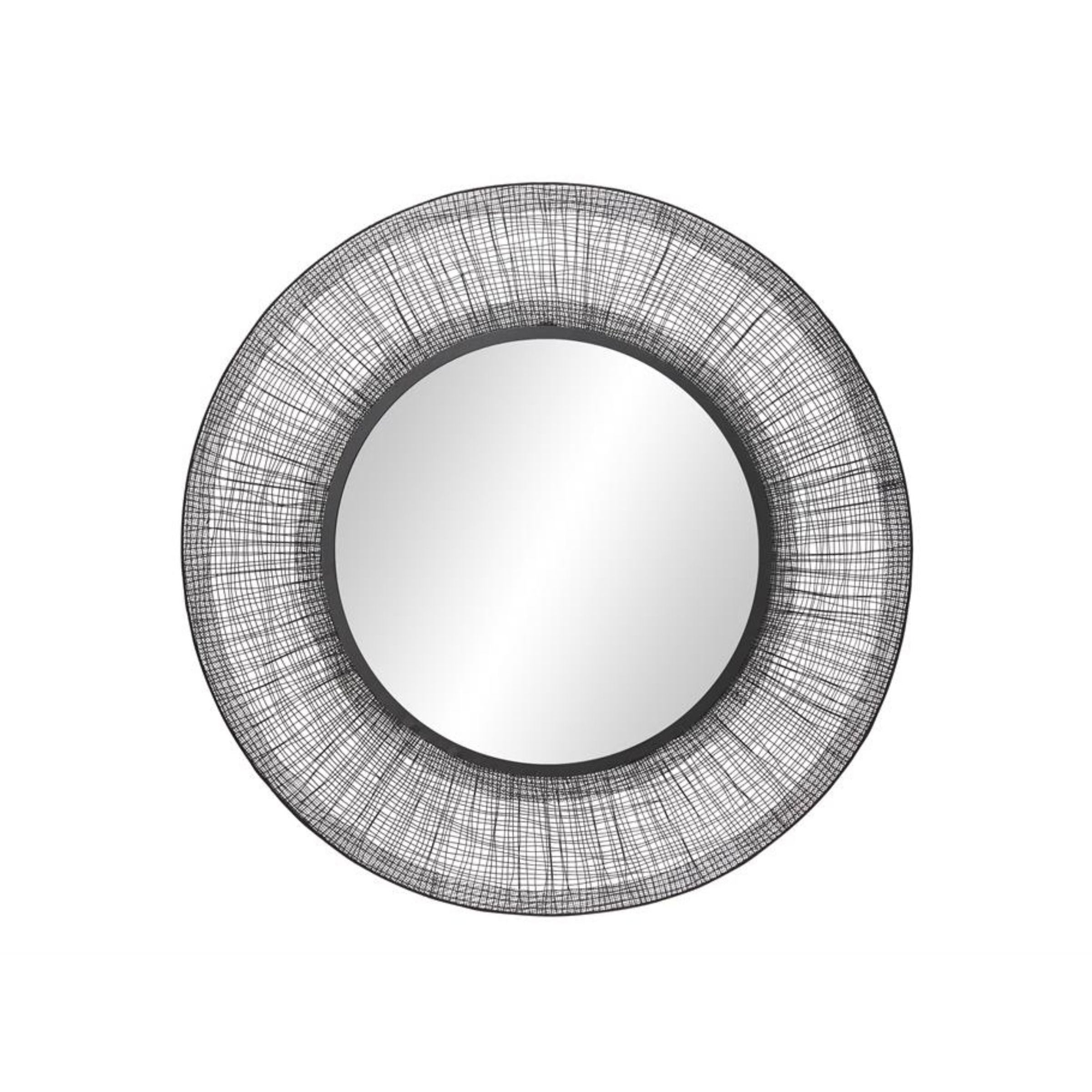 Black Metal Mirror 40" Round