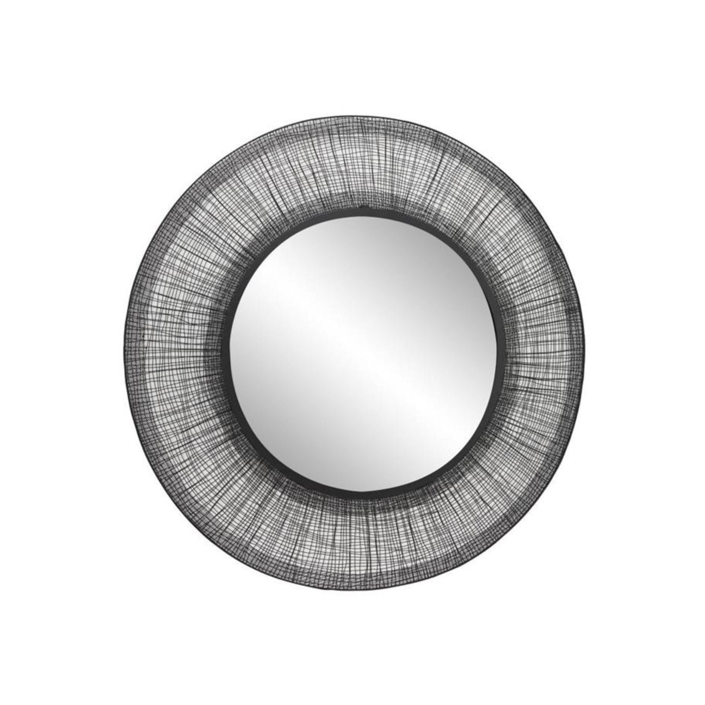 Black Metal Mirror 40" Round