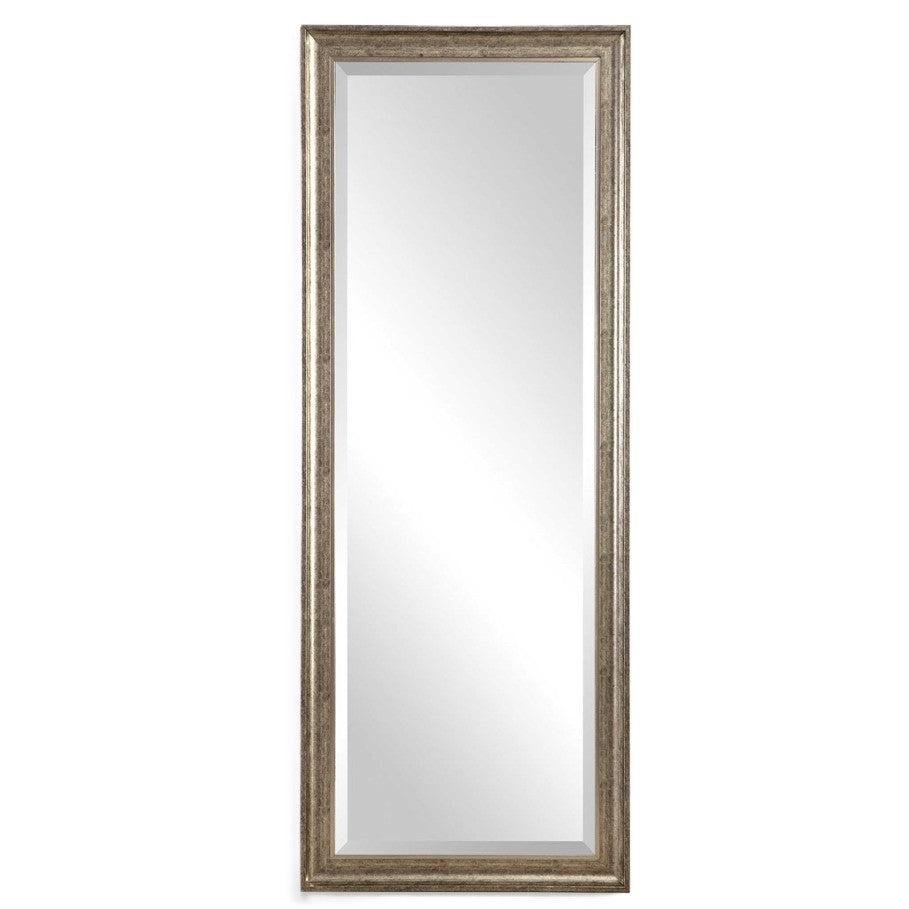 Burnished Silver Finish Beveled Leaner Mirror 30"W x 78"H