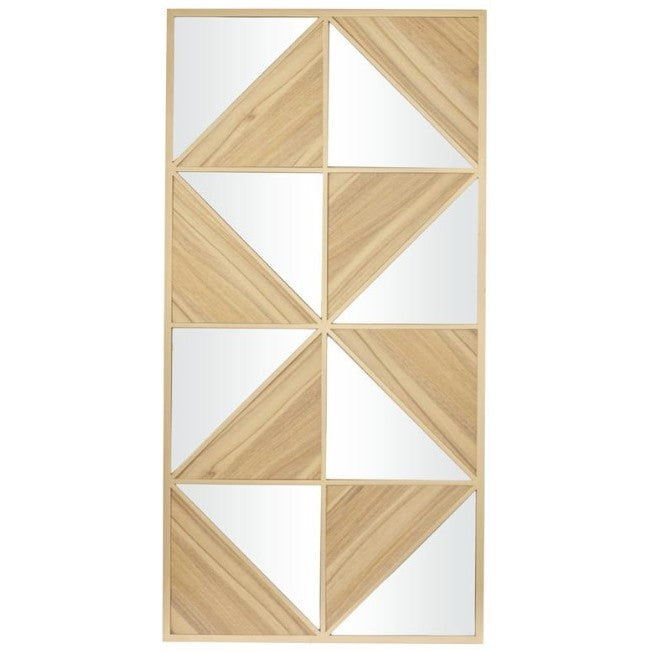 Geo Wood Wall Mirror Decor 24"W x 47"H