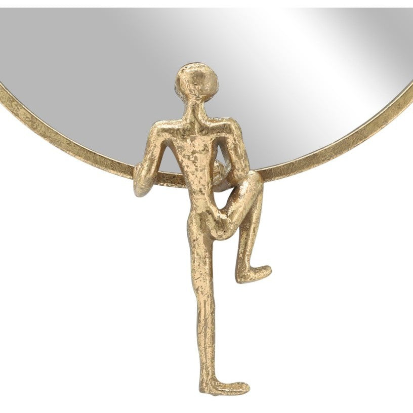 Gold Wall Mirror with Man 18"W x 24"H