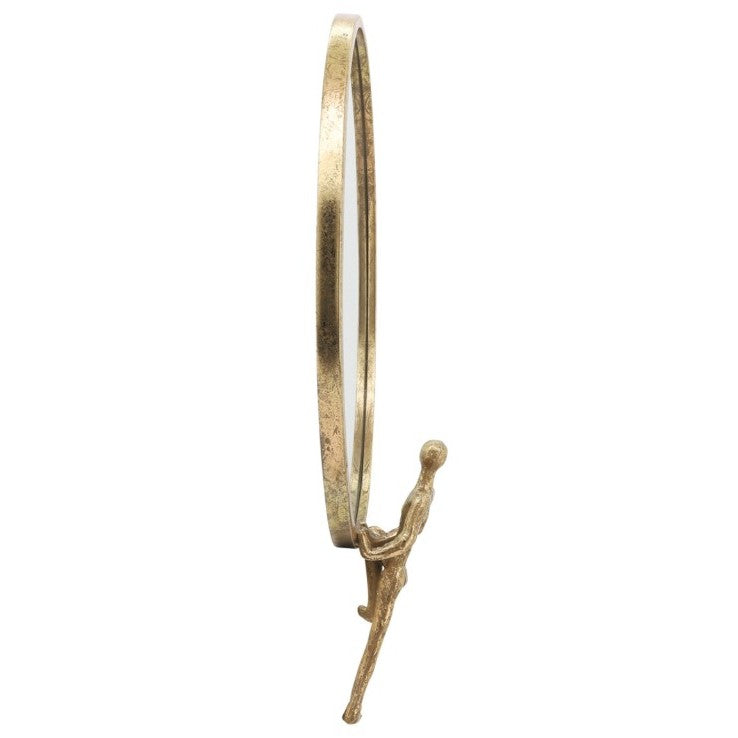 Gold Wall Mirror with Man 18"W x 24"H