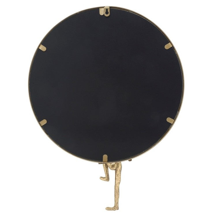 Gold Wall Mirror with Man 18"W x 24"H
