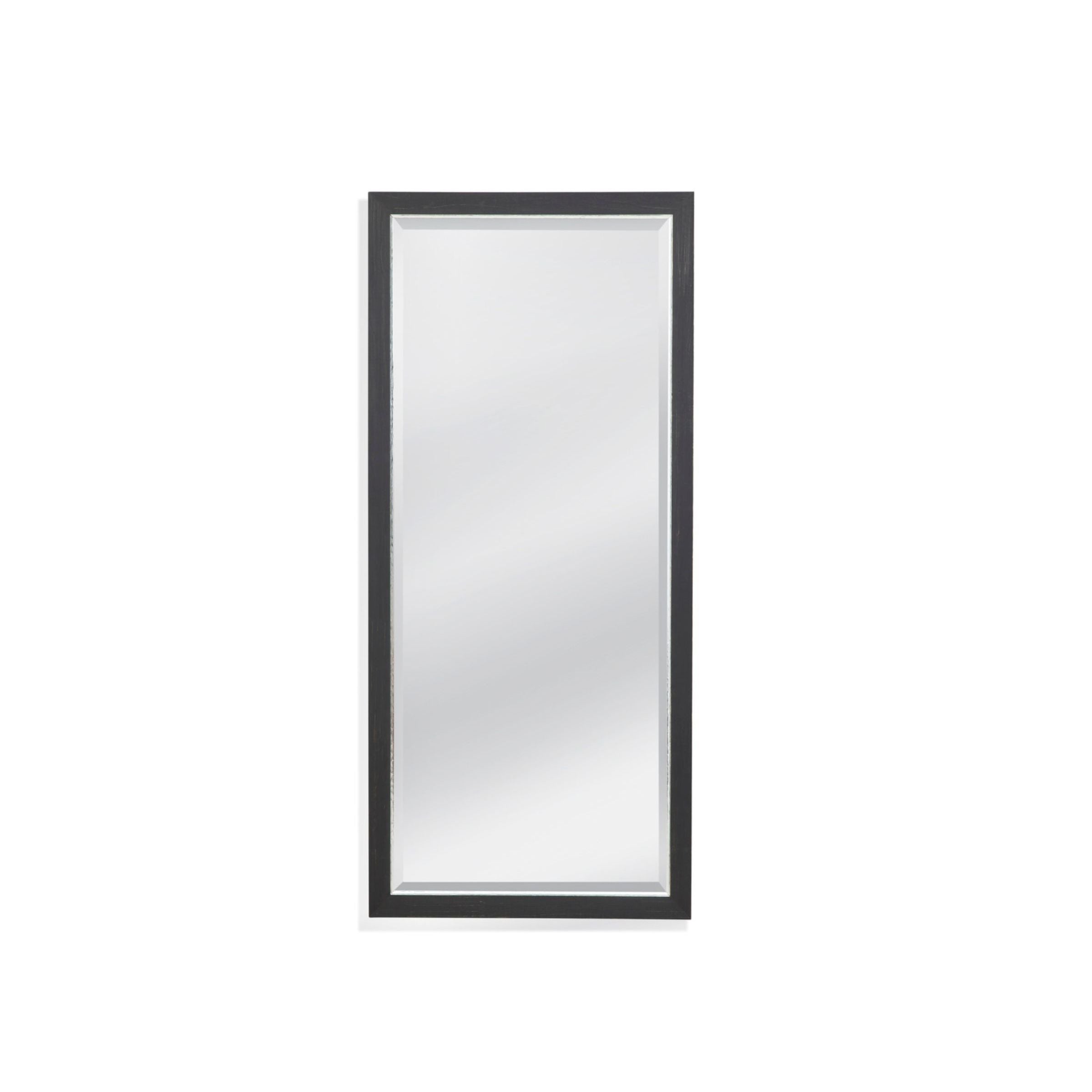 Black and Silver Beveled Leaner Mirror 36"W x 78"H