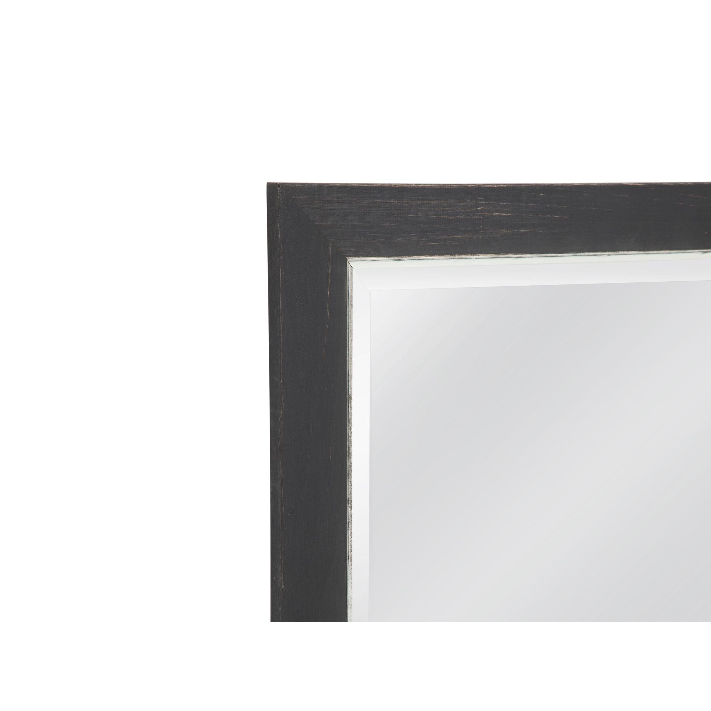 Black and Silver Beveled Leaner Mirror 36"W x 78"H